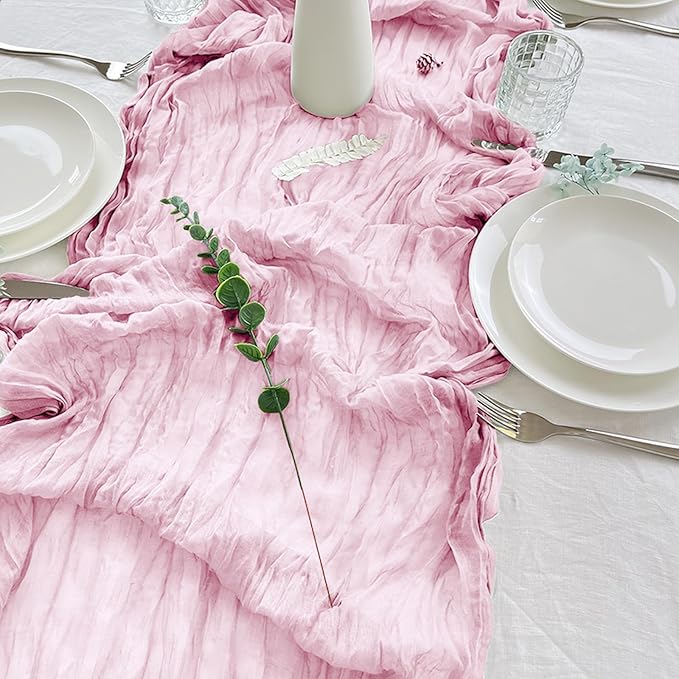 1 Pack Cheesecloth Table Runner 10Ft Christmas Gauze Boho Table Runners - Image 4