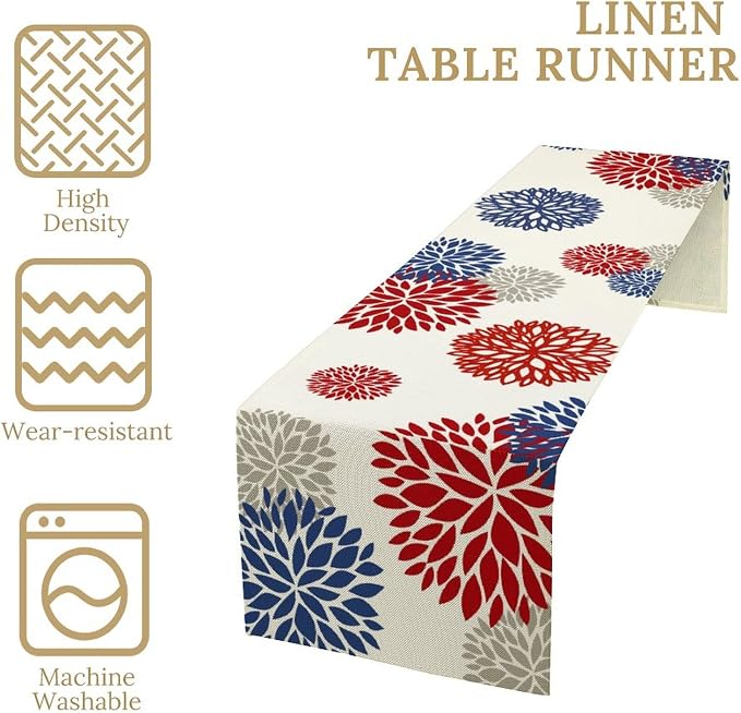4th of July Table Runner, 13x108inch - Image 4