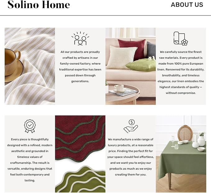 Solino Home 100% Pure Linen Table Runner Black Long, Athena 14 x 156 in | Table - Image 9