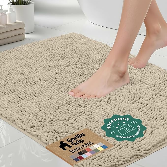 GORILLA GRIP Bath Rug Mat 30x20, Thick Soft Absorbent Chenille, Quick Dry by Unknown