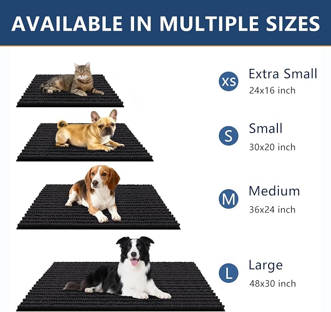 Smiry Dog Door Mat for Muddy Paws 48x30, Absorbent Dirt Trapper, Non-Slip - Image 3