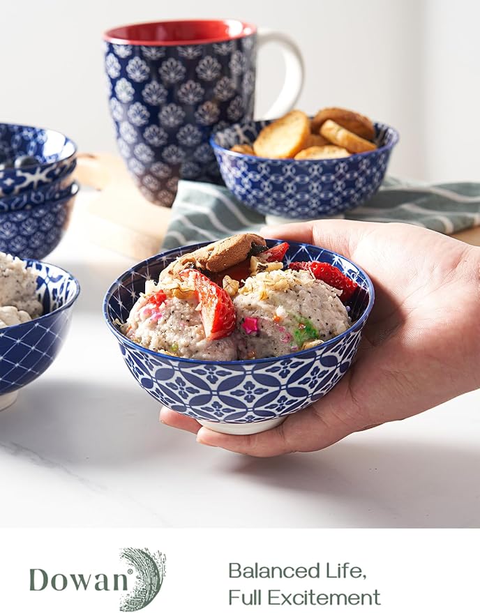 DOWAN Small Dessert Bowls Set of 6, Ice Cream Bowls 10 OZ, 4.5 Inch Ceramic - Image 2