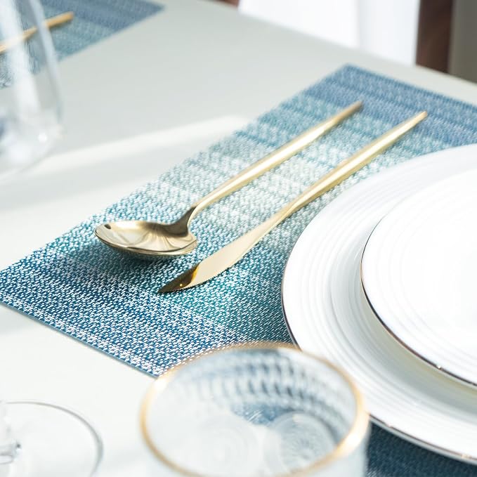 Placemats Set of 4 Vinyl/Plastic Woven Place Mats - Image 7