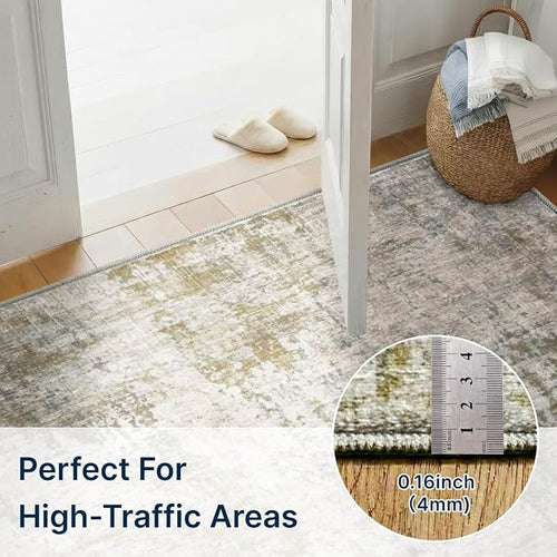 2x6 Rug for Entryway Hallway-No Slip Soft Carpets Modern Abstract Indoor Floor - Image 2