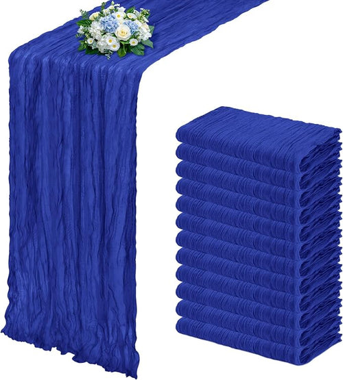 12 Pack Royal Blue Cheesecloth Table Runner 17x108 Inch Semi Sheer Boho Gauze by Unknown