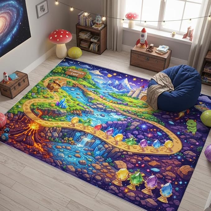 5x7ft Fantasy Adventure Play Rug - Image 2