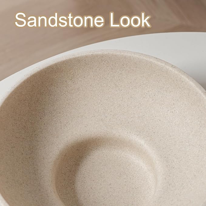 Large Decorative Fruit Bowl, 10.43" Modern Snack Candy Bowl Beige | Sandstone - Image 2