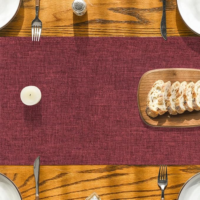 Artoid Mode Dark Red Table Runner, Seasonal Christmas Valentine's Washable - Image 4