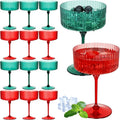 Jingmore 12 Pcs Ribbed Martini Glasses 10 oz Disposable Plastic Vintage Ribbed by Jingmore