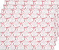 Pink Plaid Bow Placemats Set of 4, Washable Heat Resistant Placemats Kitchen by RLCNOT