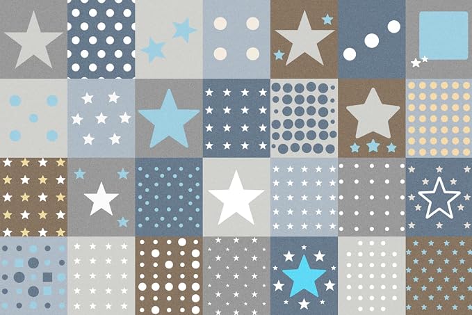 Preschool Classroom Rug 5x7, Star Print Low Pile Kids Area Rug - Image 7