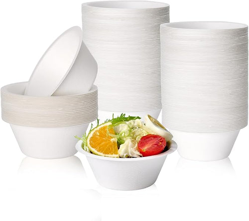 300 Pack 8 oz Compostable Paper Bowls Disposable, Suitable by ECOLipak