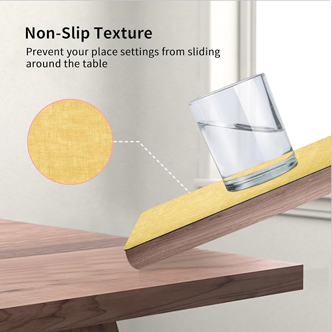 Maxpearl Faux Leather Placemats Set of 4, Light Yellow | Waterproof - Image 4