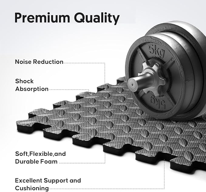36 Pack Home Gym Mat, Puzzle Exercise Mat, EVA Interlocking Foam Floor Tiles - Image 4