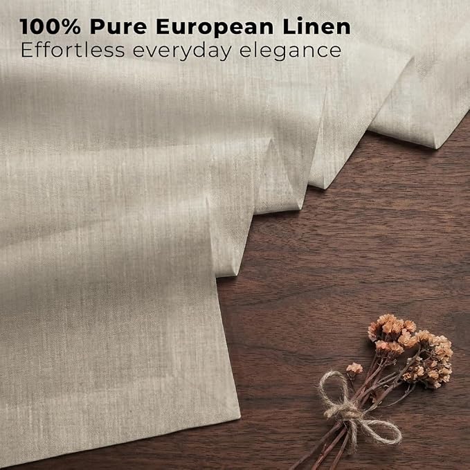Classic Linen™ by D'Moksha Natural Table Runner 108 Inches Long, 100% Pure Linen - Image 2