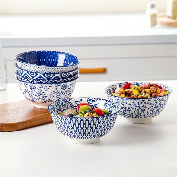 Ceramic Soup Bowls Set - 24 Oz Deep Cereal Bowl - Image 3