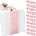 10 Pack Light Pink Cheesecloth Table Runner 6FT Boho Gauze Fabric Table Runner by HAISIWLKJ