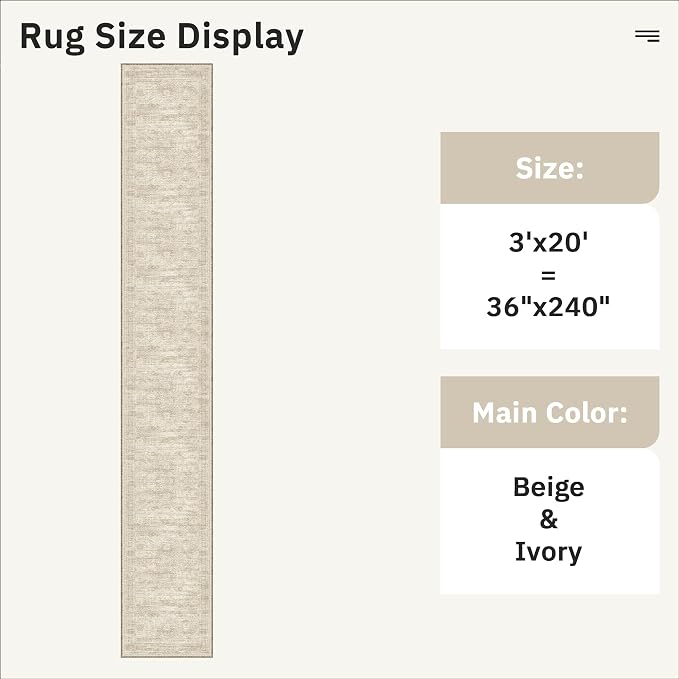 Soalmost 3x20 Hallway Runner Rug - Image 5