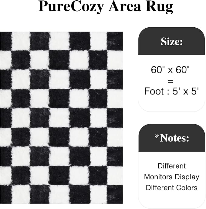 PureCozy Checkered Round Rugs 5ft - Image 2