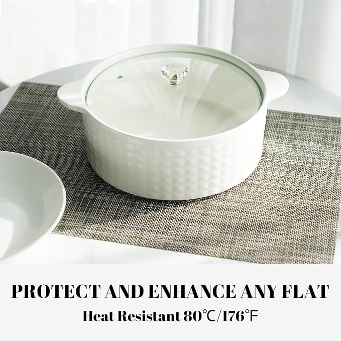 Placemats Set of 6 Vinyl/Plastic Woven Place Mats - Image 4