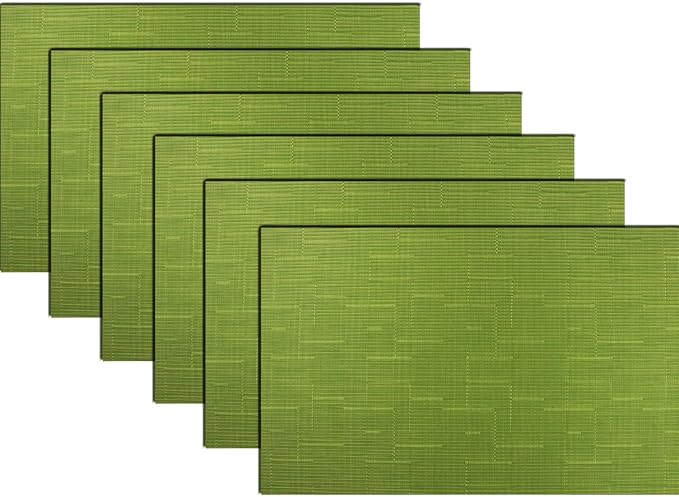PIGCHCY Placemats, Washable Durable Vinyl Woven Table Mats, Elegant Heat by PIGCHCY