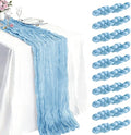 10 Pack Baby Blue Cheesecloth Table Runner 21 x 120 Inch Boho Gauze Sheer Table by Unknown