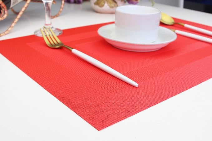 PIGCHCY Placemats, Washable Vinyl Woven Table Mats, Elegant Durable Placemats - Image 9