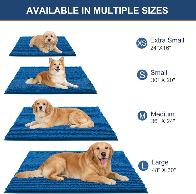 OLANLY Dog Door Mat for Muddy Paws 44x24, Ultra Absorbent Chenille Mud Doormat - Image 2