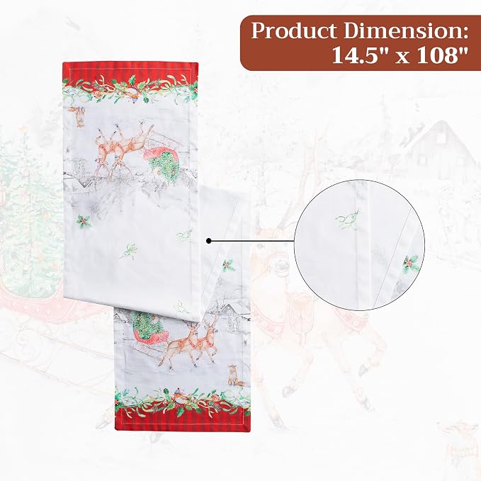 Maison d' Hermine Table Runner 100% Cotton 14.50" x 108" | Table Runners 108 - Image 7