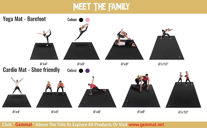 GXMMAT Large Yoga Mat 6'x4'/6'x6'/7'x5', Extra Thick Workout Mats - Image 7