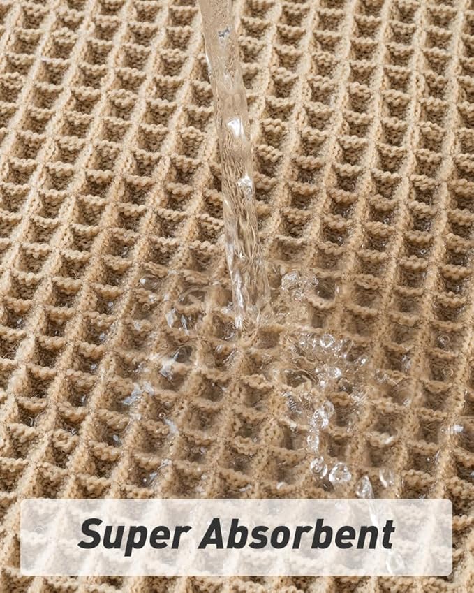 Upgraded Waffle Bath Mat Set of 2, Super Absorbent Non Slip Bath Mats - Image 3