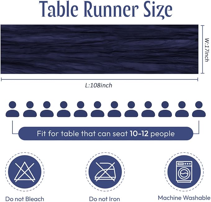 25 Pack Navy Blue Cheesecloth Table Runner 17 x 108 Inch Gauze TableRunner - Image 2