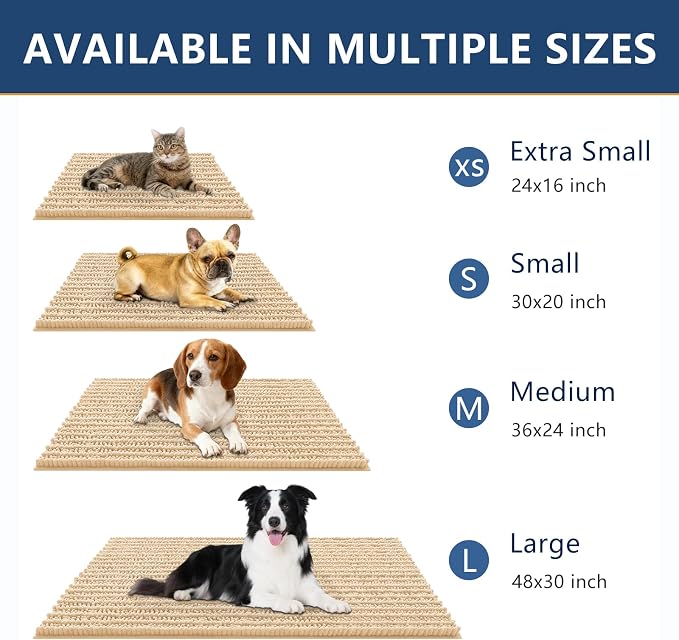 Smiry Dog Door Mat for Muddy Paws 40x24, Absorbent Dirt Trapper, Non-Slip - Image 3