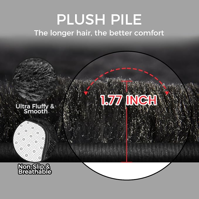 Ultra Soft Rug for Living Room, 8X10 Fluffy Shag Area Rug for Bedroom, Modern - Image 7