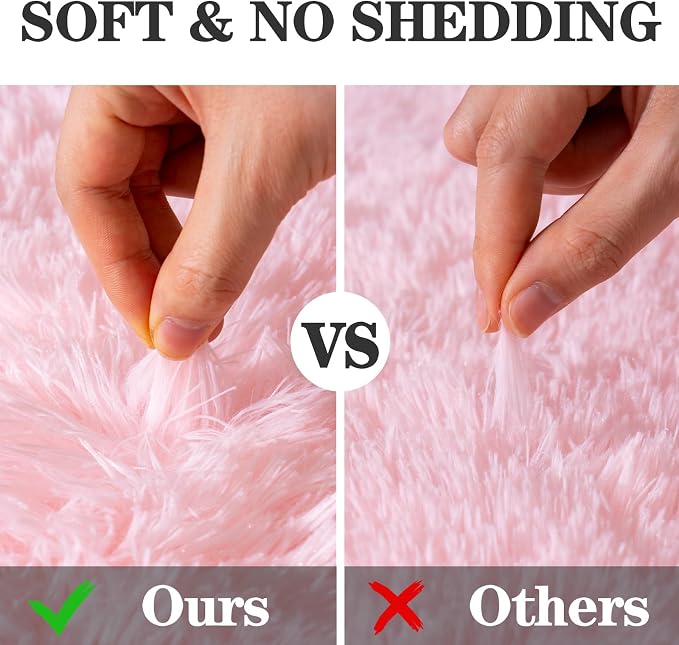Pink Fluffy Shag Area Rug 8x10 - Image 6