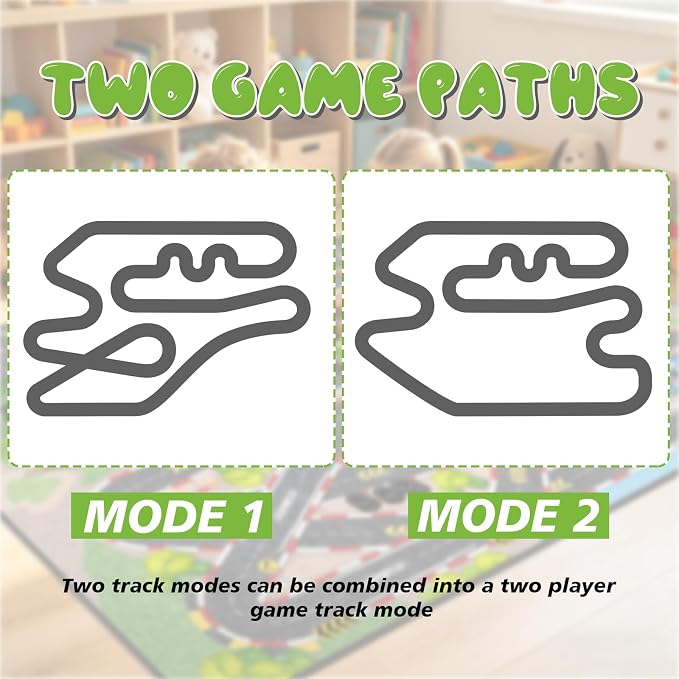 Kids Car Rug Play Mat, 4x6 ft Race Track Road Rug - Image 2