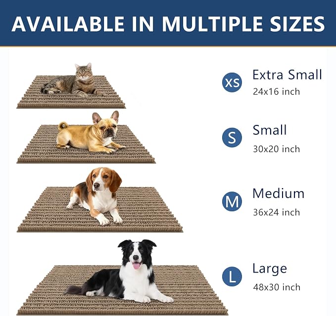 Smiry Dog Door Mat for Muddy Paws 40x24, Absorbent Dirt Trapper, Non-Slip - Image 3