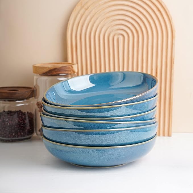 Selamica Ceramic 8 inch Pasta Bowls, 26 Ounce Large Serving Bowl Porcelain - Image 6