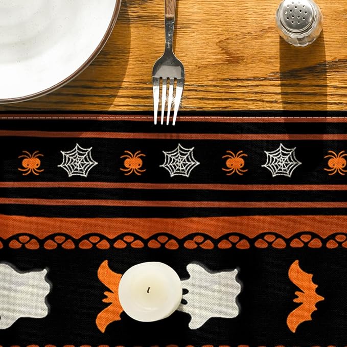 Artoid Mode 210 GSM Halloween Table Runner 13x90 Inch Home Party Decor | Ghosts - Image 7