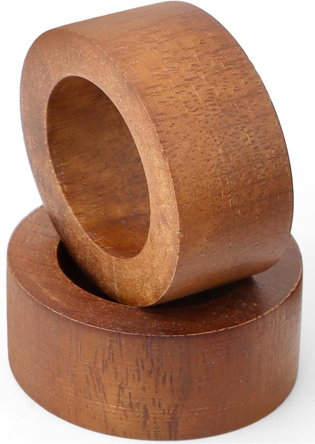 ALPHA Living HOME Handmade Wood Napkin Rings Set of 12 - Image 4