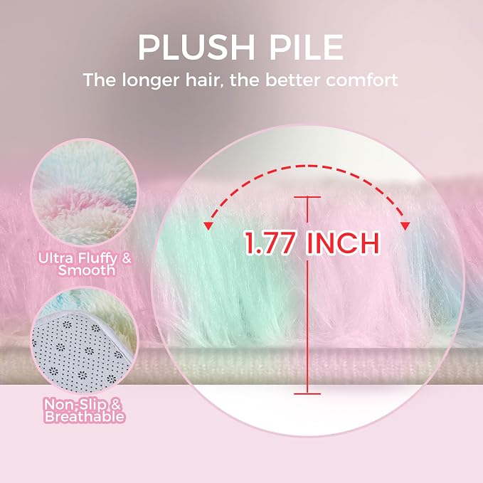 Ultra Soft Rug for Living Room, 6X9 Fluffy Shag Area Rug for Bedroom, Modern - Image 5
