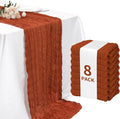 8 Pack Terracotta Cheesecloth Table Runner 120 Inch Boho Wedding Decor | by Fixwal