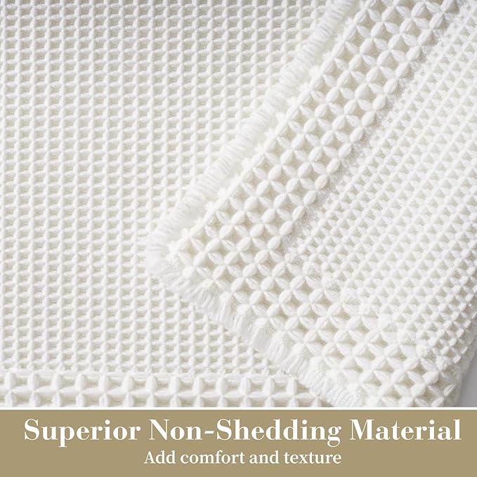 RESARE Waffle Bath Mat for Bathroom, Super Absorbent Bathroom Rugs Non Slip - Image 2