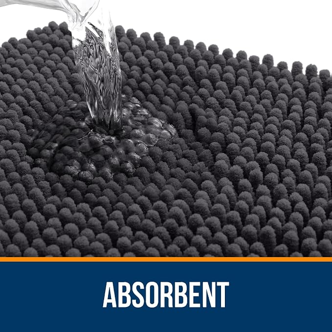 OLANLY Large Bathroom Rugs 45x27, Extra Soft Absorbent Chenille Bath Rugs - Image 4