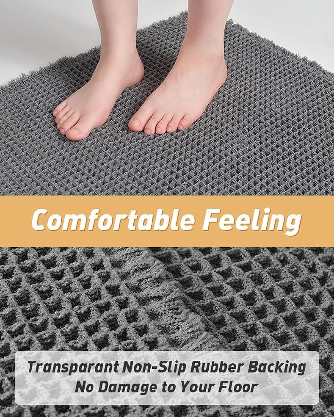 Upgraded Waffle Runner Rug, Super Absorbent Non Slip Bath Mats - Image 3