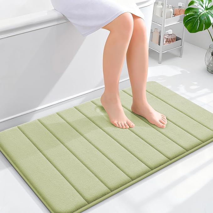OLANLY Memory Foam Bath Mat 35x24, Super Soft Absorbent Bathroom Rugs, Quick Dry by OLANLY