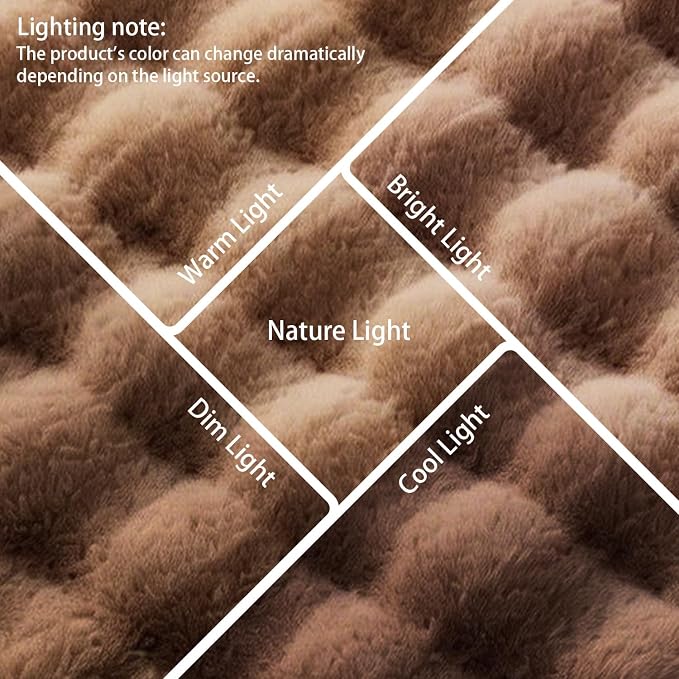 Coffee Rabbit Plush Rug 6'x9', Fluffy Shaggy Area Rug - Image 6