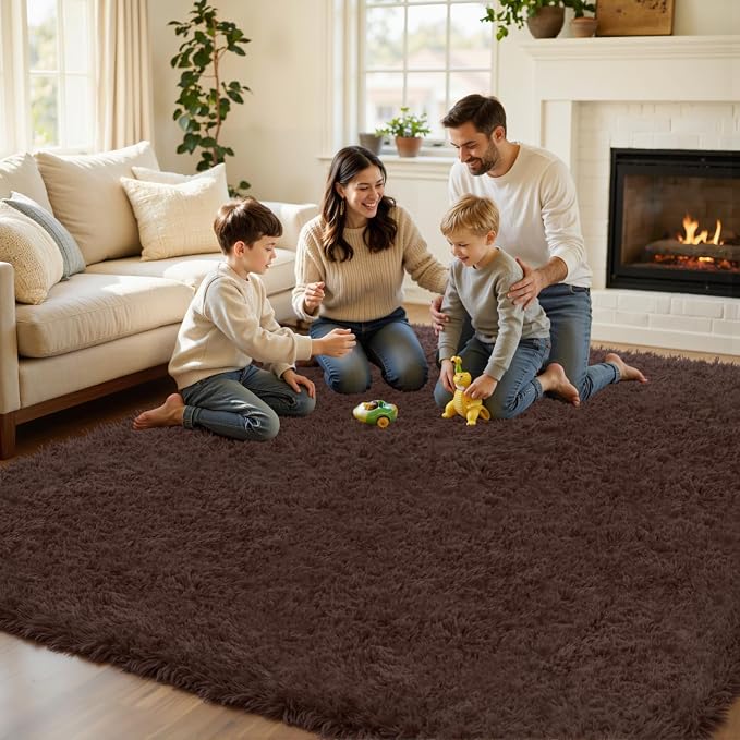 6x9 Area Rug for Living Room, Ultra Soft Fluffy Shag Rugs for Bedroom, Non-Slip - Image 5