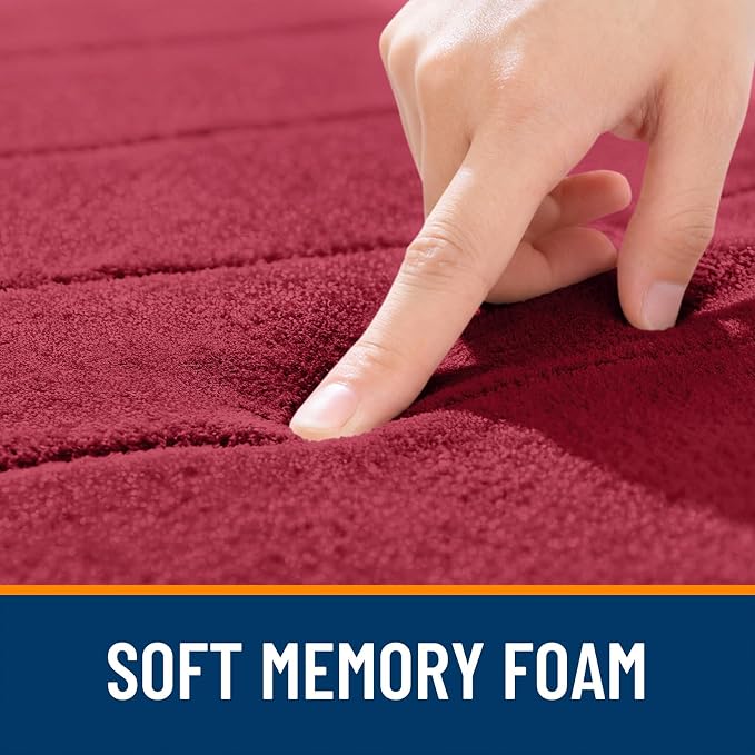 OLANLY Memory Foam Bath Mat 35x16, Super Soft Absorbent Bathroom Rugs, Quick Dry - Image 5