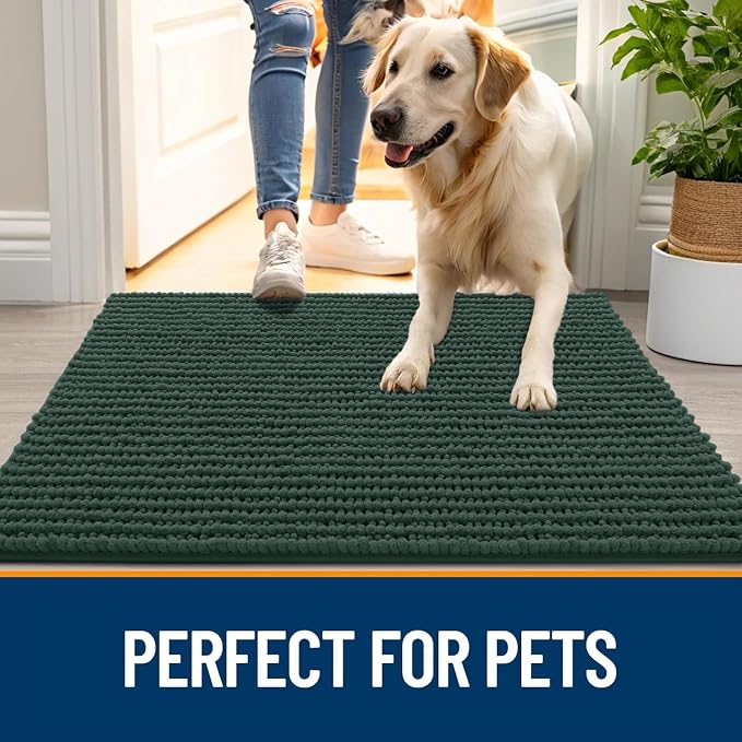 OLANLY Dog Door Mat for Muddy Paws 30x20, Ultra Absorbent Chenille Mud Doormat - Image 6